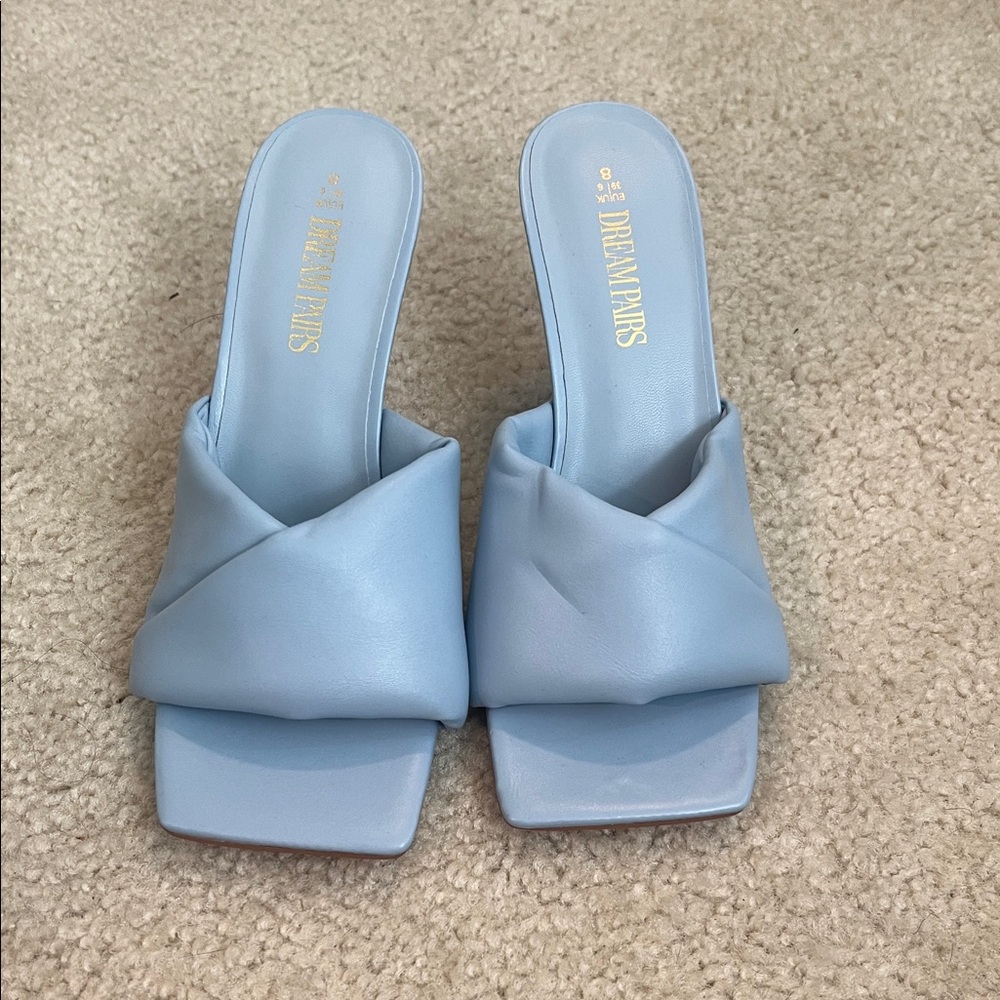 Dream Pairs Women's Light Blue Mules